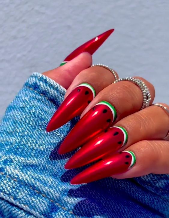 Red Stiletto Nails